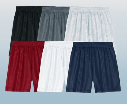 48 Pack Youth Mesh Gym Shorts - Assorted Colors Pack