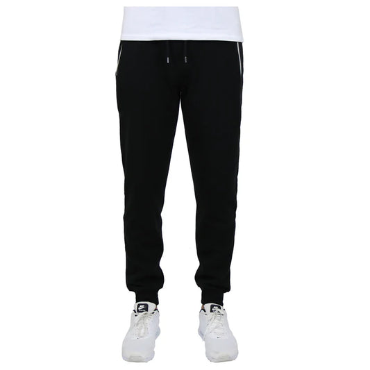 24 Pack Youth Fleece Jogger Sweatpants with Zipper Pockets - Black