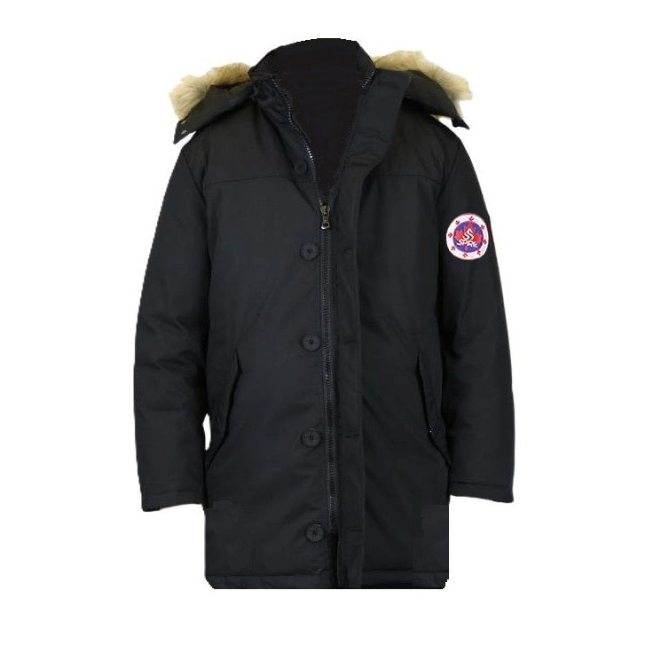 24 Pack Youth Heavyweight Long Parka Winter Coat - Navy