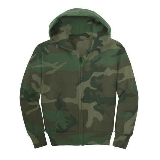 24 Pack Youth Zip Up Hoodie - Army Camo