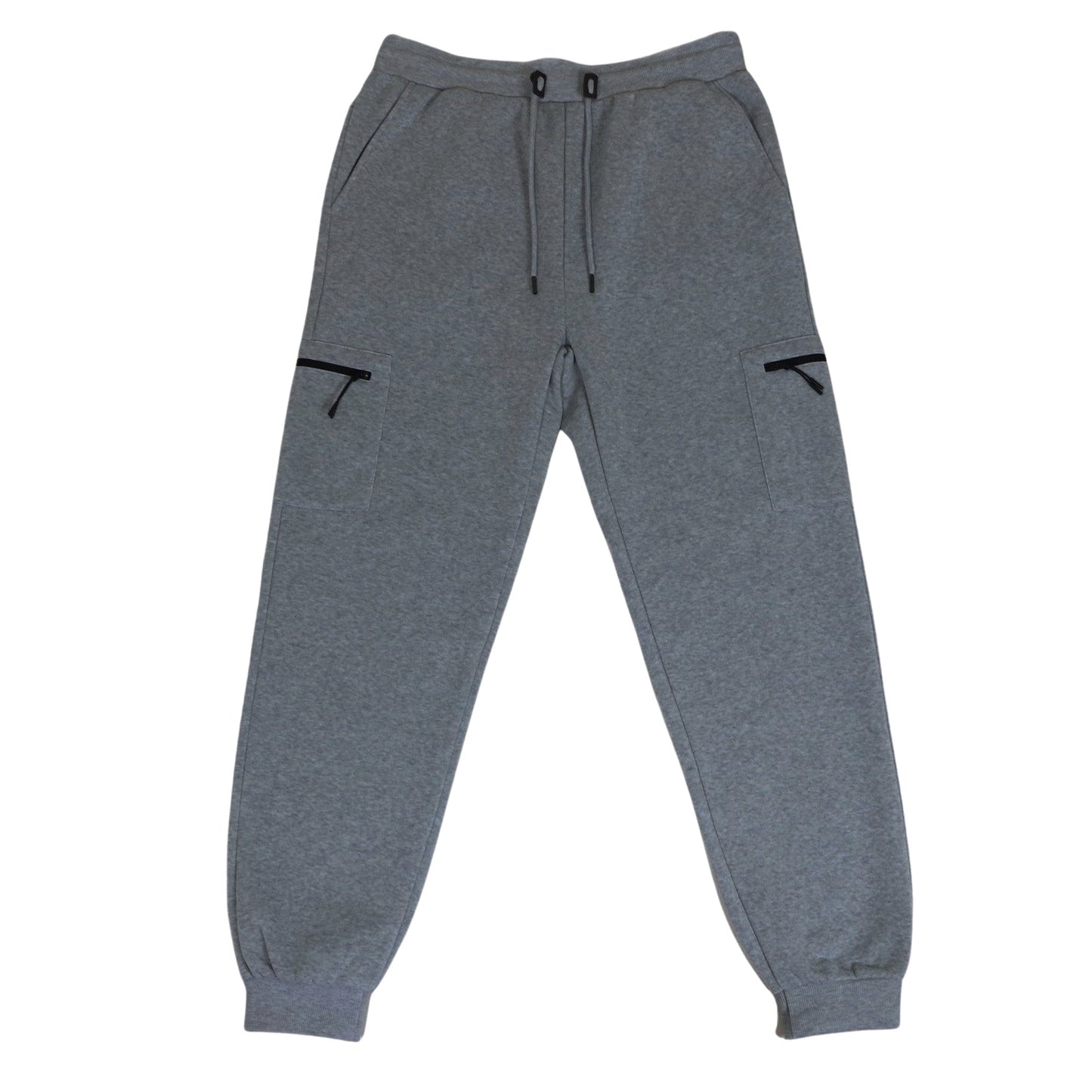 24 Pack Youth Fleece Cargo Sweatpants with Zipper Pockets - Heather Grey