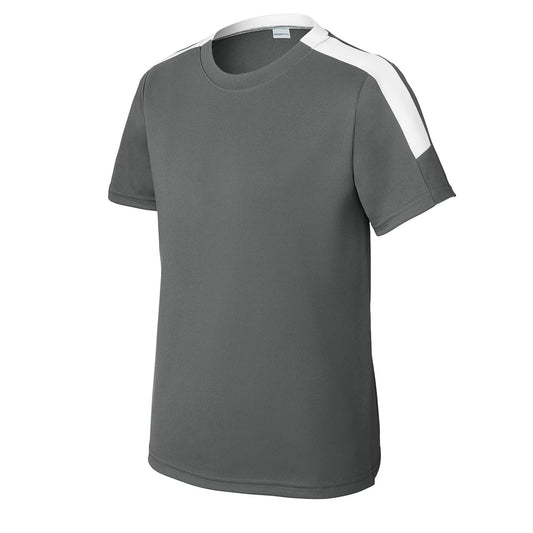 36 Pack Youth Crew Neck Short Sleeve Moisture-Wicking Team Shirt - Charcoal / White