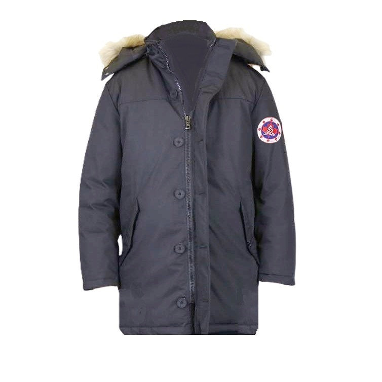 24 Pack Youth Heavyweight Long Parka Winter Coat - Navy