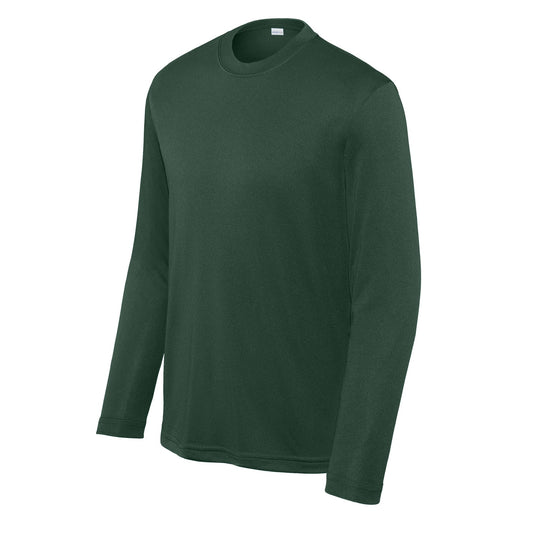 48 Pack Youth Long Sleeve Performance Tee - Dark Green