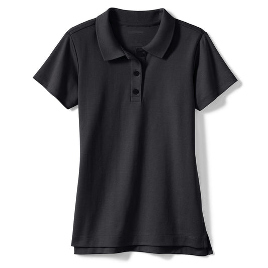 36 Pack Girls Short Sleeve Jersey Knit Polo Shirt - Black