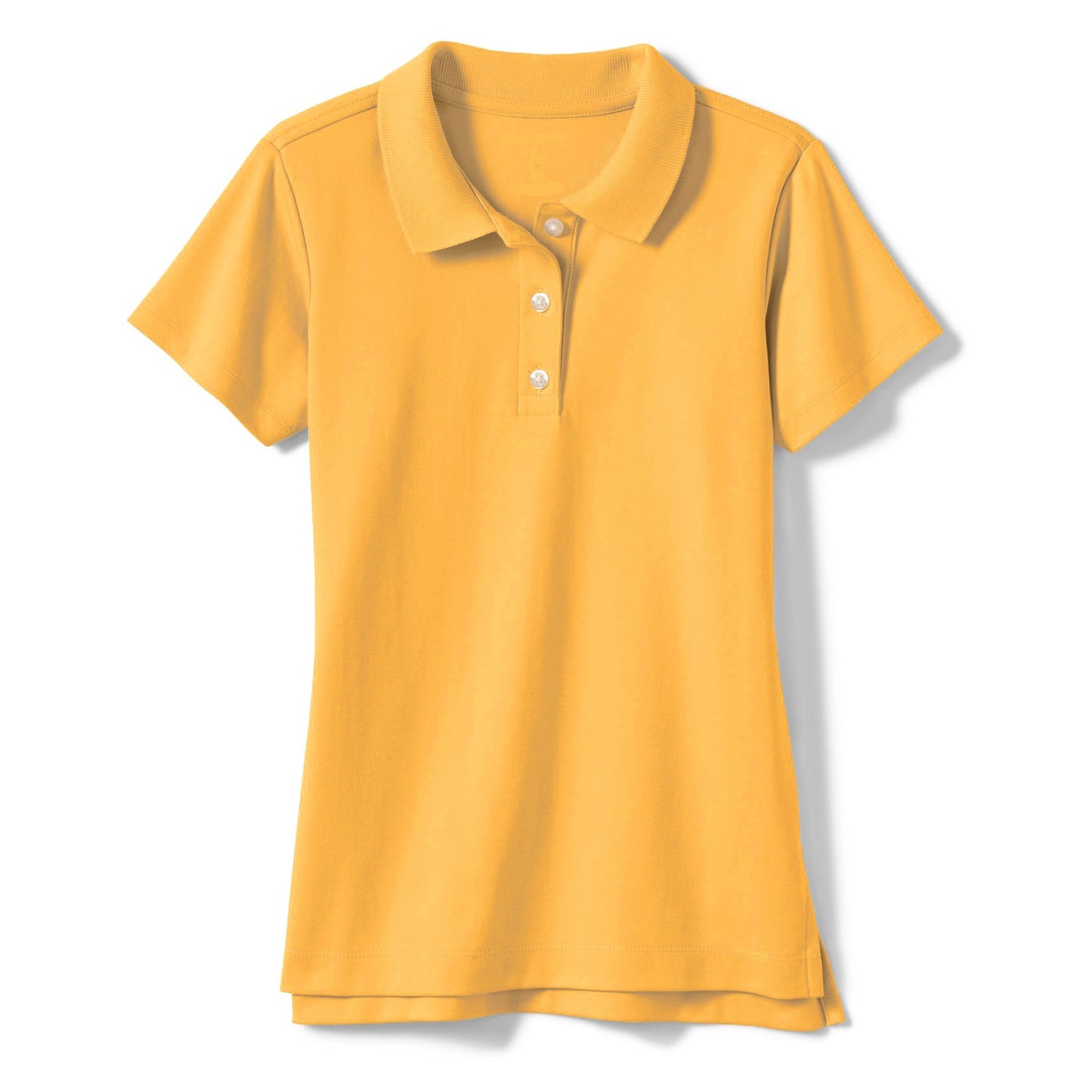 36 Pack Girls Short Sleeve Jersey Knit Polo Shirt - Yellow