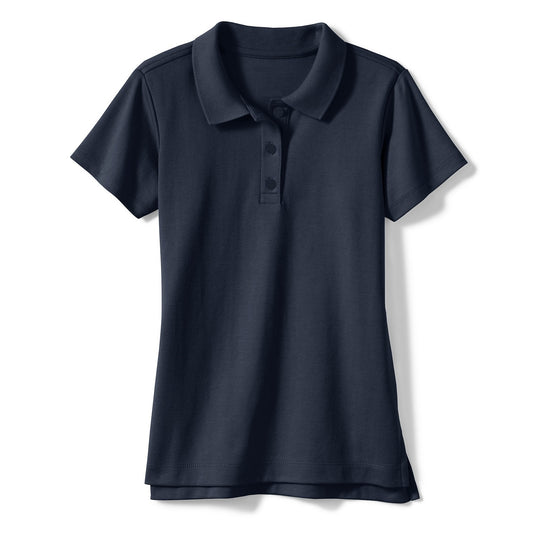 36 Pack Girls Short Sleeve Jersey Knit Polo Shirt - Navy