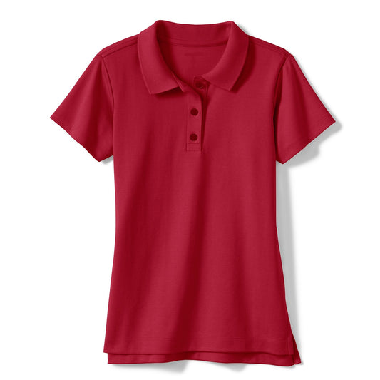 36 Pack Girls Short Sleeve Jersey Knit Polo Shirt - Red