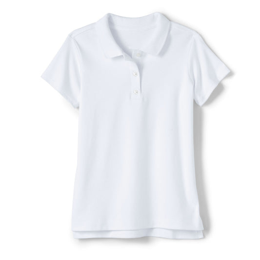 36 Pack Girls Short Sleeve Jersey Knit Polo Shirt - White