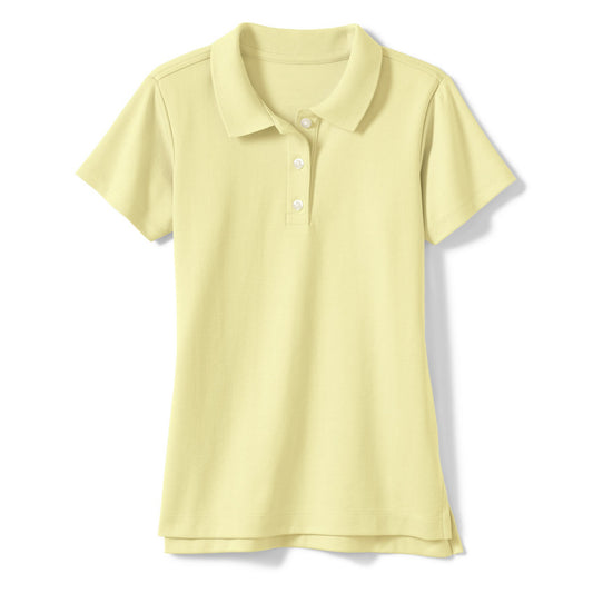 36 Pack Girls Short Sleeve Jersey Knit Polo Shirt - Yellow