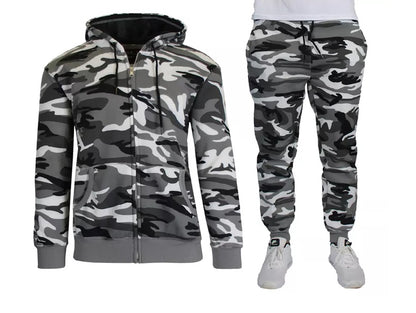 12 Pack Youth 2 Piece Zip Up Camo Sweatsuit - Woodland