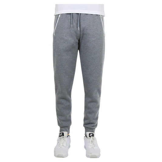 24 Pack Youth Fleece Jogger Sweatpants with Zipper Pockets - Heather Grey