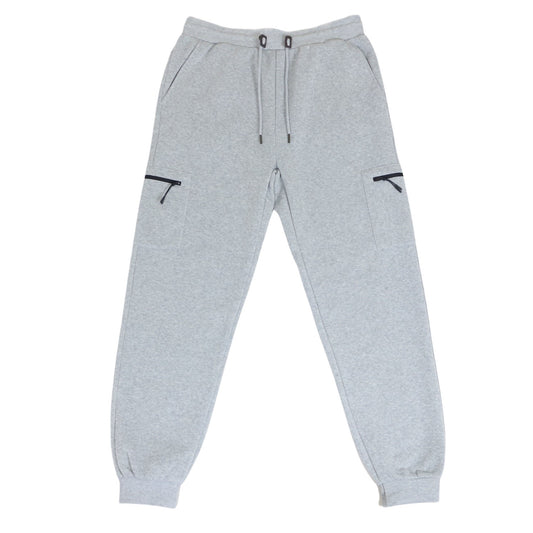 24 Pack Youth Fleece Cargo Sweatpants with Zipper Pockets - Heather Grey