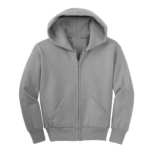 24 Pack Youth Zip Up Hoodie - Heather Grey