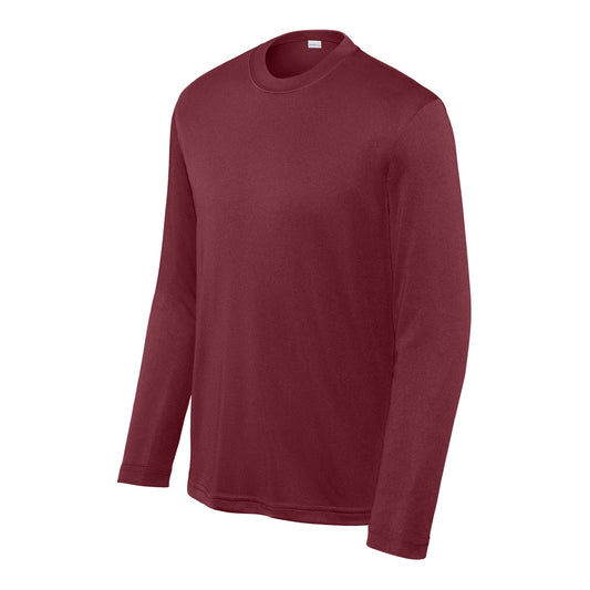 48 Pack Youth Long Sleeve Performance Tee - Maroon