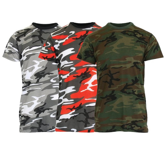 24 Pack Youth Camo T-Shirt - Assorted Colors Pack A