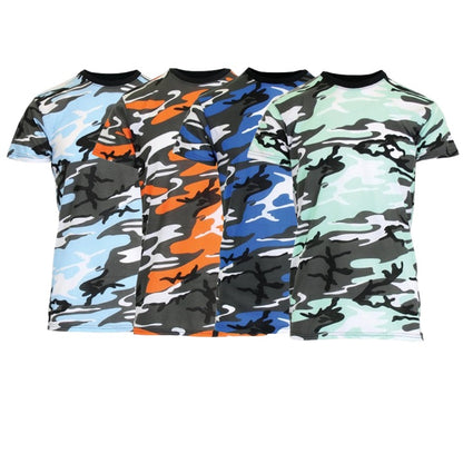 24 Pack Youth Camo T-Shirt - Assorted Colors Pack B