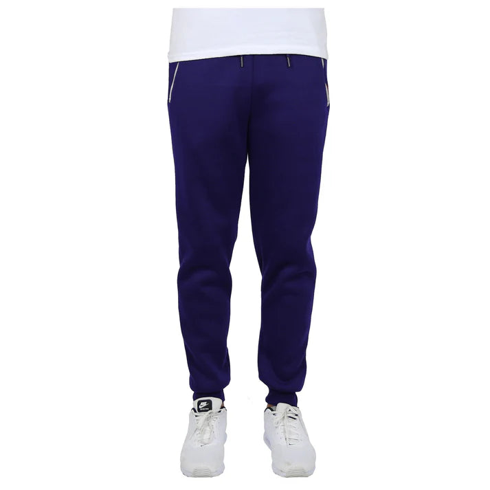 24 Pack Youth Fleece Jogger Sweatpants with Zipper Pockets - Burgundy