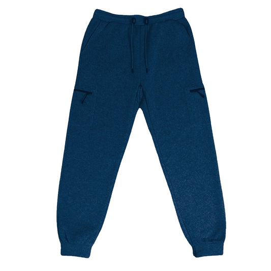 24 Pack Youth Fleece Cargo Sweatpants with Zipper Pockets - Navy