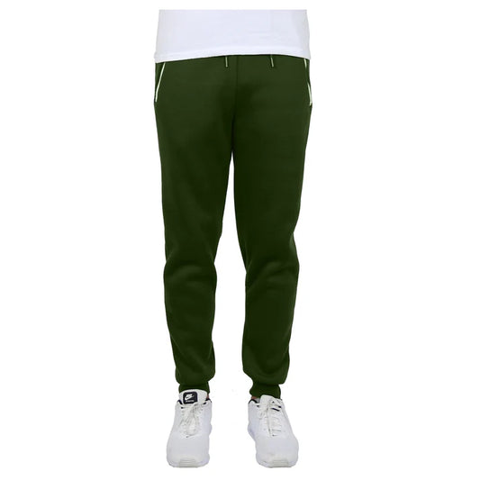 24 Pack Youth Fleece Jogger Sweatpants with Zipper Pockets - Olive