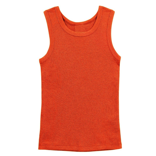 48 Pack Youth Ribbed Tank Top Shirts - Orange