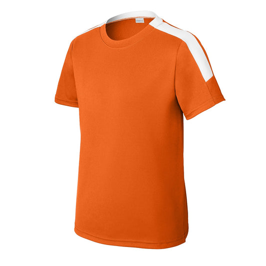 36 Pack Youth Crew Neck Short Sleeve Moisture-Wicking Team Shirt - Orange / White