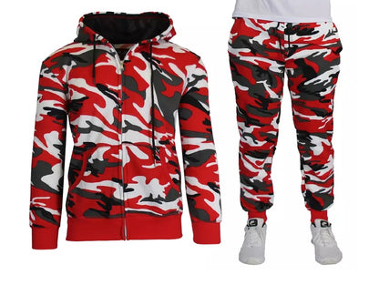 12 Pack Youth 2 Piece Zip Up Camo Sweatsuit - Woodland