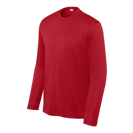 48 Pack Youth Long Sleeve Performance Tee - Red