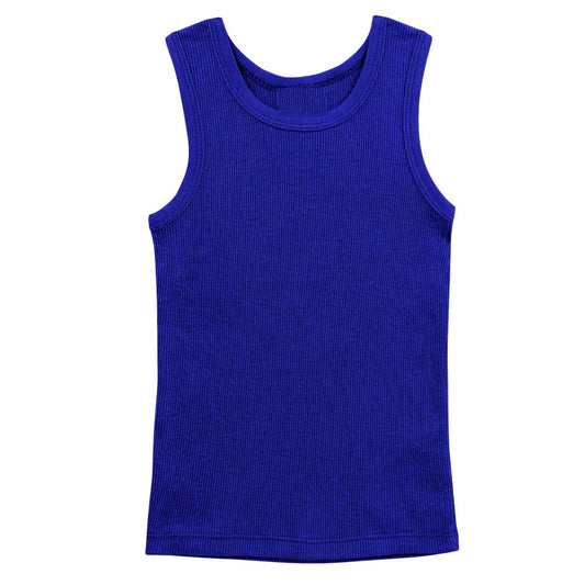 48 Pack Youth Ribbed Tank Top Shirts - Royal Blue