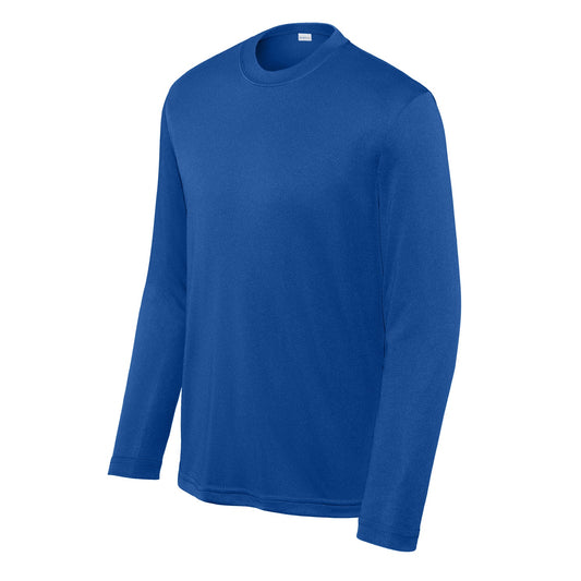 48 Pack Youth Long Sleeve Performance Tee - Royal Blue