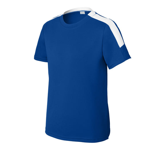 36 Pack Youth Crew Neck Short Sleeve Moisture-Wicking Team Shirt - Royal / White