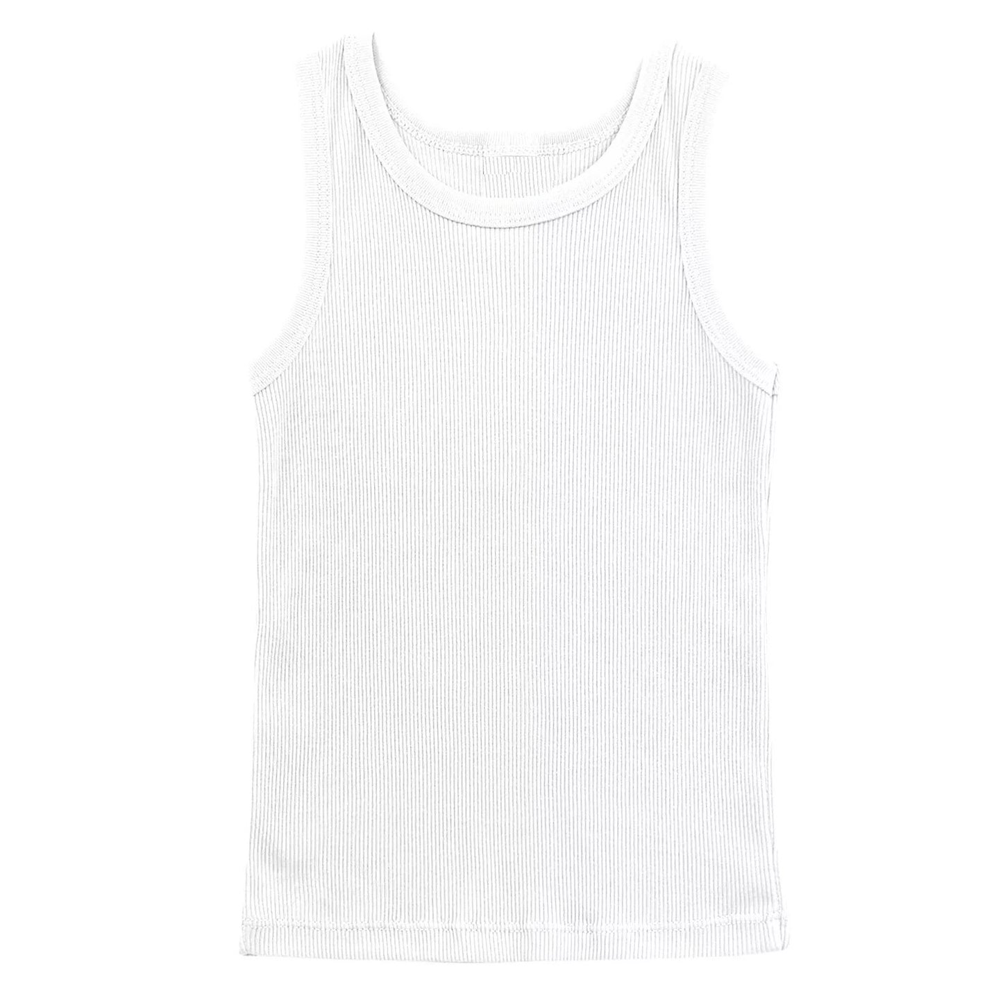 48 Pack Youth Ribbed Tank Top Shirts - Heather Grey