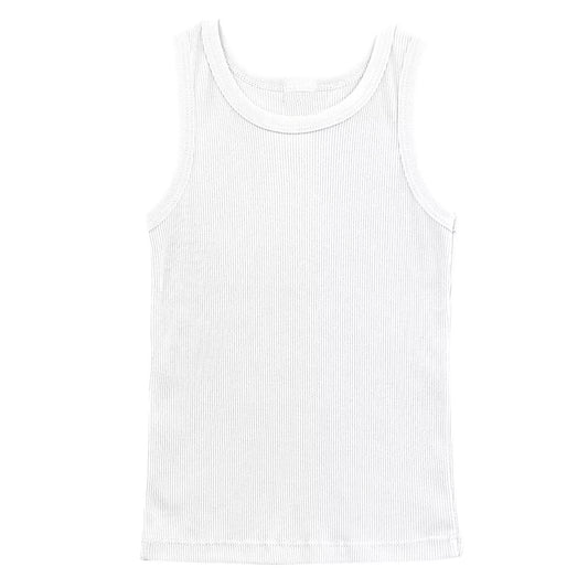 48 Pack Youth Ribbed Tank Top Shirts - White