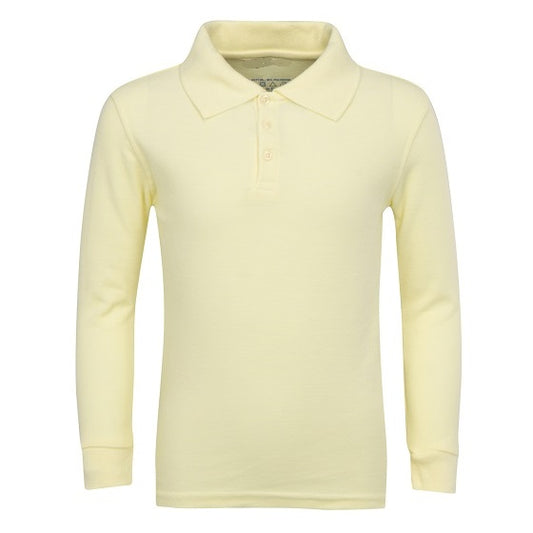 36 Pack Boys Long Sleeve Pique Polo Shirt - Yellow