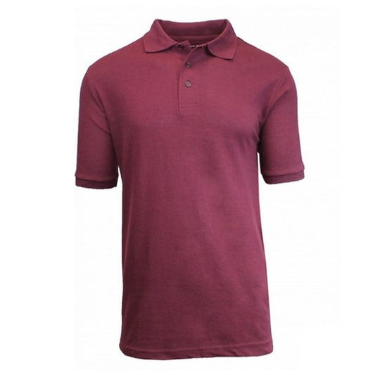 36 Pack Boys Short Sleeve Pique Polo Shirt - Burgundy