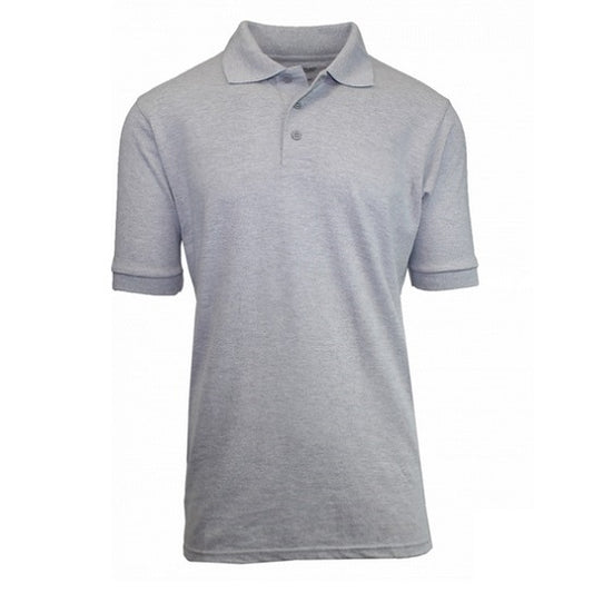 36 Pack Boys Short Sleeve Pique Polo Shirt - Heather Grey