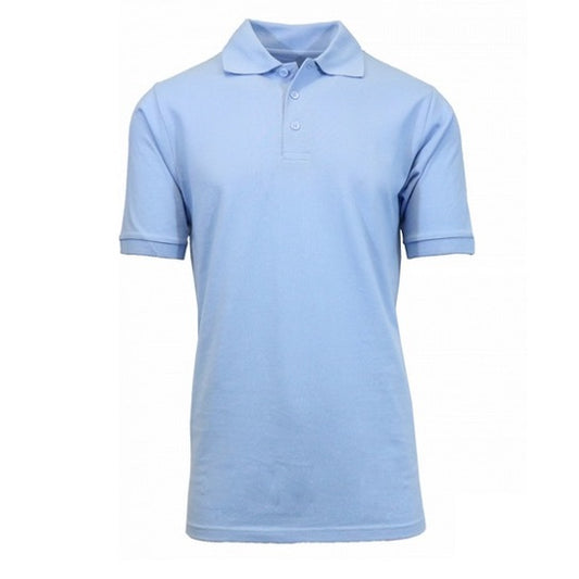 36 Pack Boys Short Sleeve Pique Polo Shirt - Light Blue