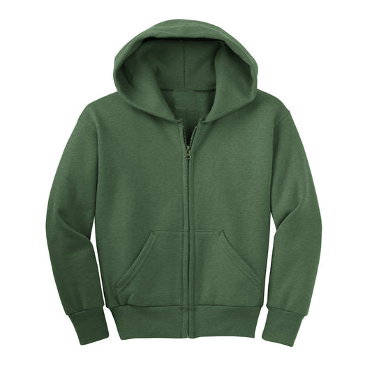 24 Pack Youth Zip Up Hoodie - Olive