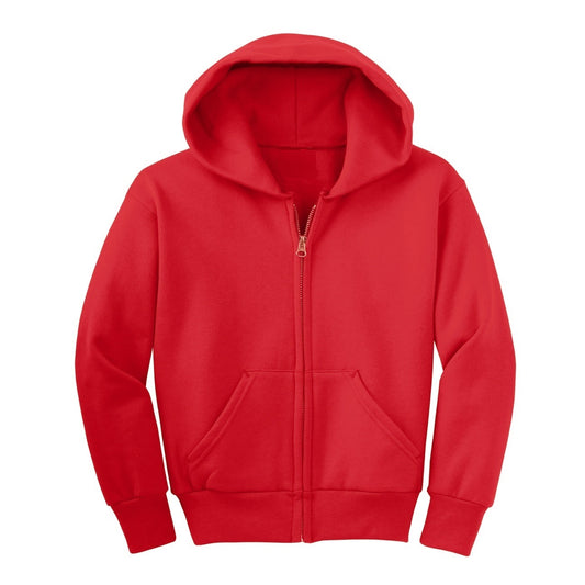 24 Pack Youth Zip Up Hoodie - Red