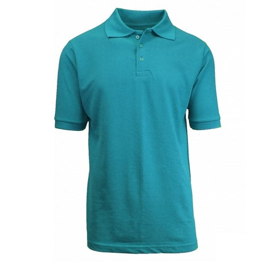 36 Pack Boys Short Sleeve Pique Polo Shirt - Teal